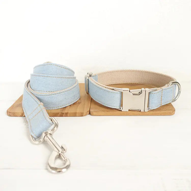 Stylish Blue Denim Dog Leash